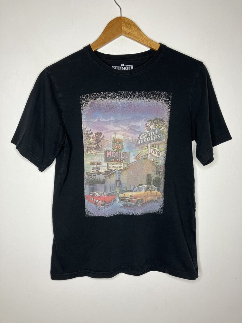 Dillinger Women's Small Black Route 66 Motel Vacancy Short Sleeve T-Shirt